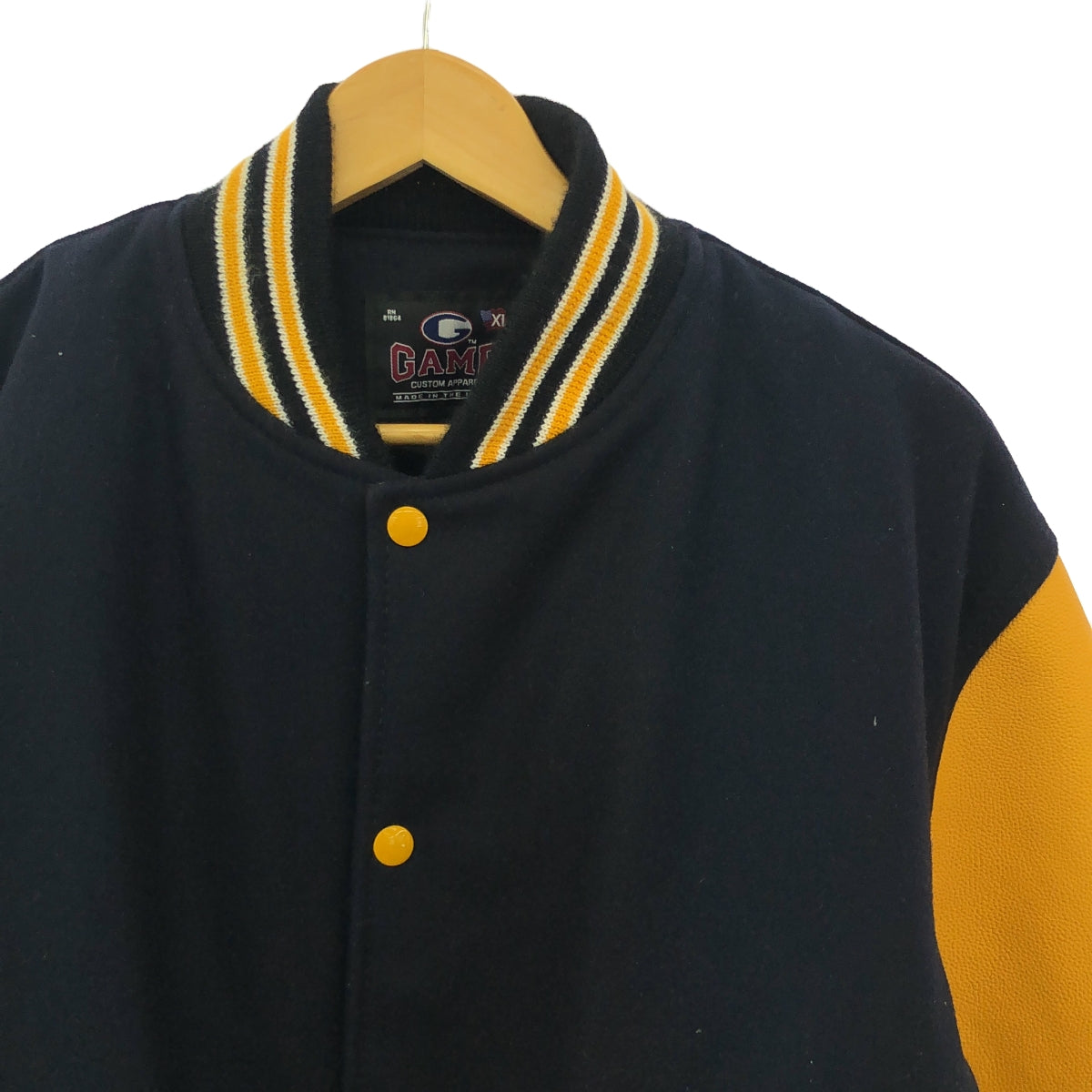 GAME CUSTOM APPAREL / 게임 커스텀 의류 | Varsity Jacket / 가죽 슬리브 어워드 재킷 블루존 / 총 안감 | XL | 남성