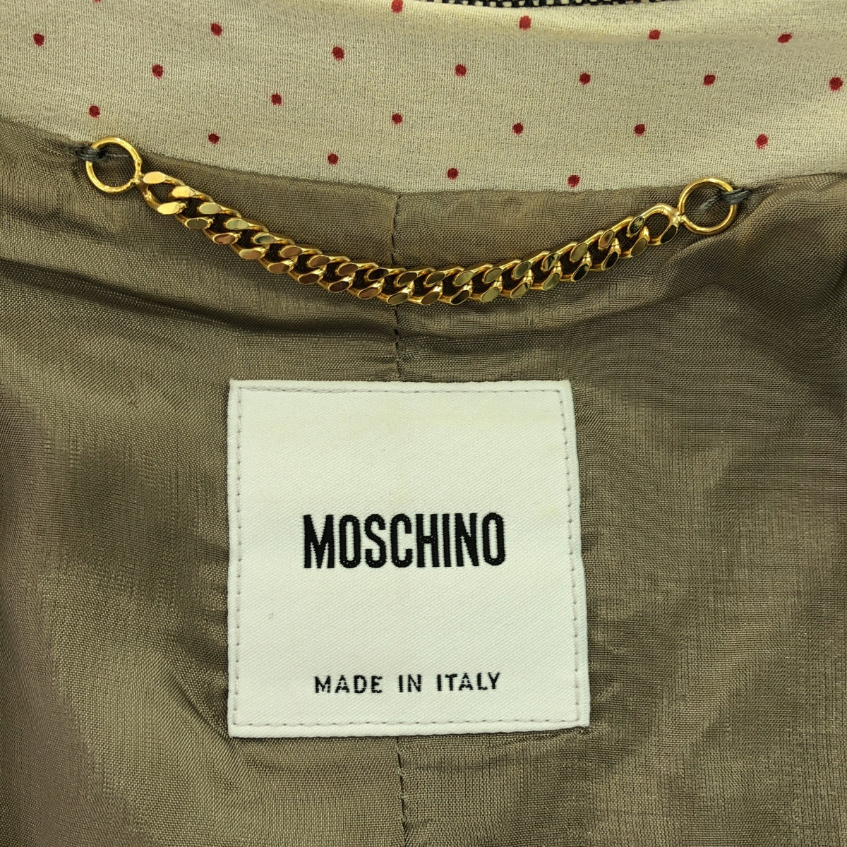 MOSCHINO / 모스키노 | 린넨 코튼 스티치 테일러드 재킷 | 44 | 회색 | 여성