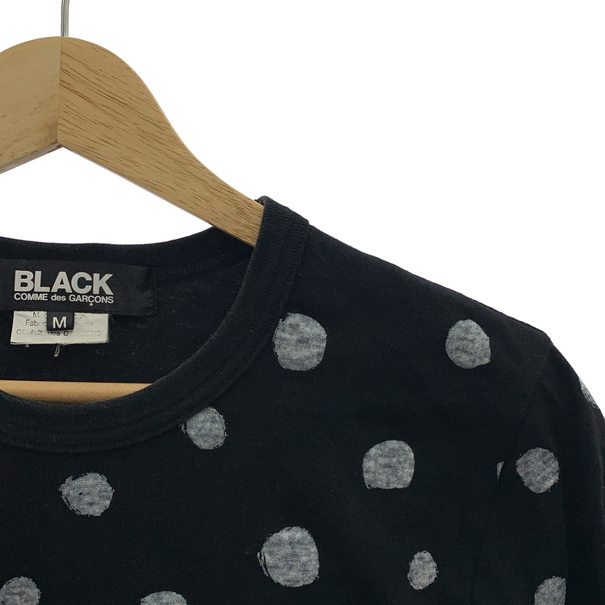 BLACK COMME des GARCONS / 블랙콤 데 갤슨 | 2010SS | 도트 프린트 가공 롱 슬리브 T셔츠 컷소우 | M |