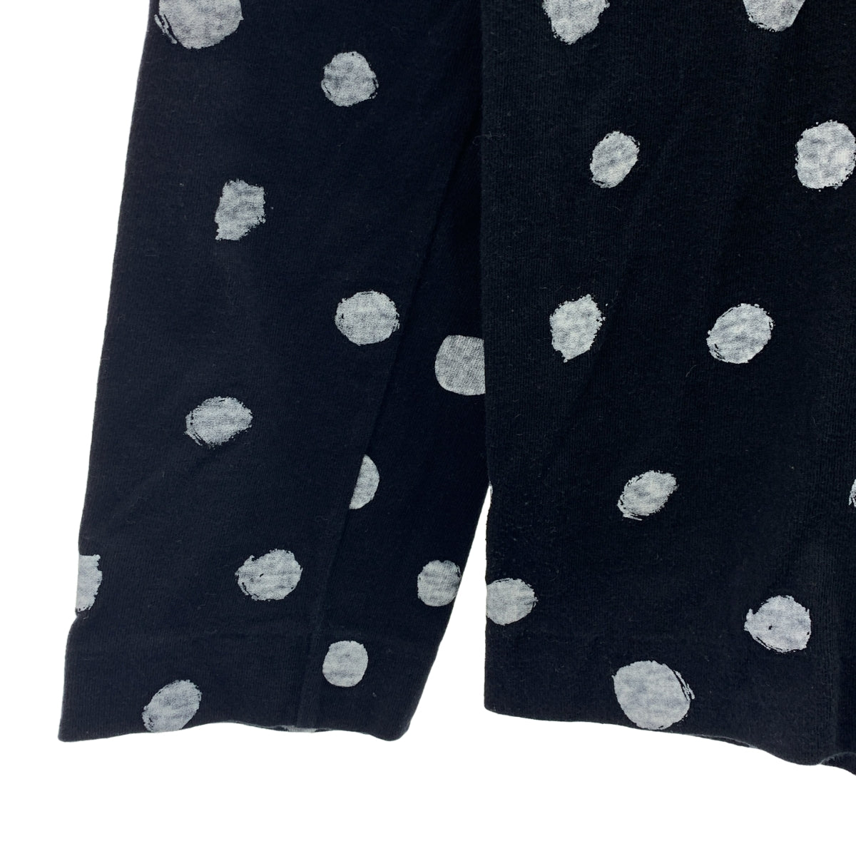 BLACK COMME des GARCONS / 블랙콤 데 갤슨 | 2010SS | 도트 프린트 가공 롱 슬리브 T셔츠 컷소우 | M |