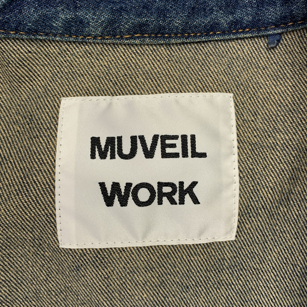 MUVEIL WORK / ミュベールワーク | ワッペン付き Gジャン デニムジャケット | 38 | レディース