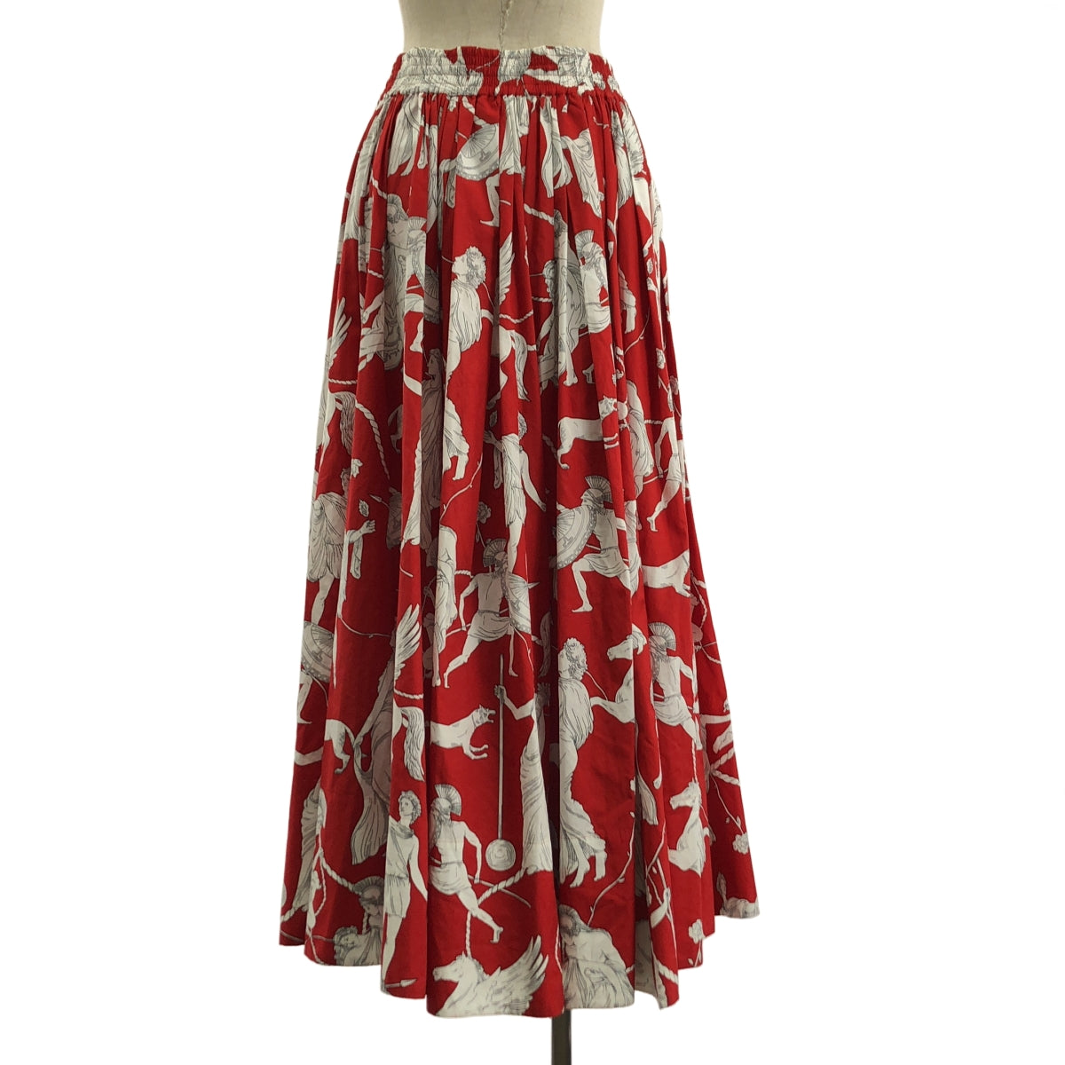 BLAMINK / 브라밍크 | 그리스 무늬 프린트 개더 롱 스커트 | 36 |