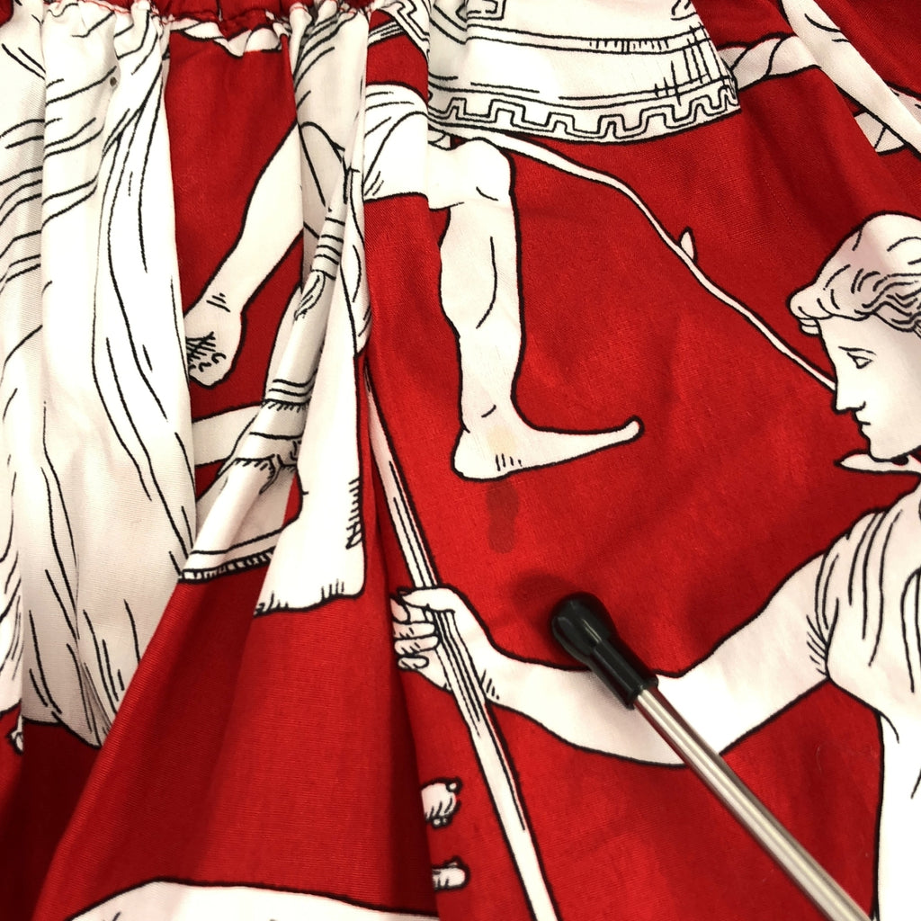 BLAMINK / 브라밍크 | 그리스 무늬 프린트 개더 롱 스커트 | 36 |