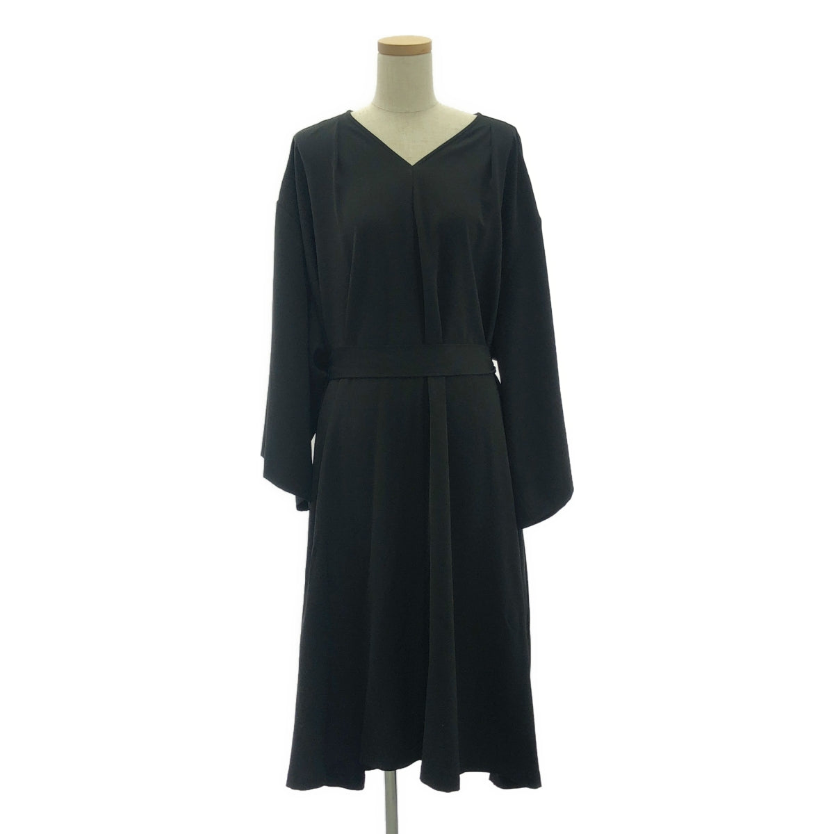 foufou / フーフー | THE DRESS #07 drape v neck dress ワンピース | 0 | ブラック | レディース