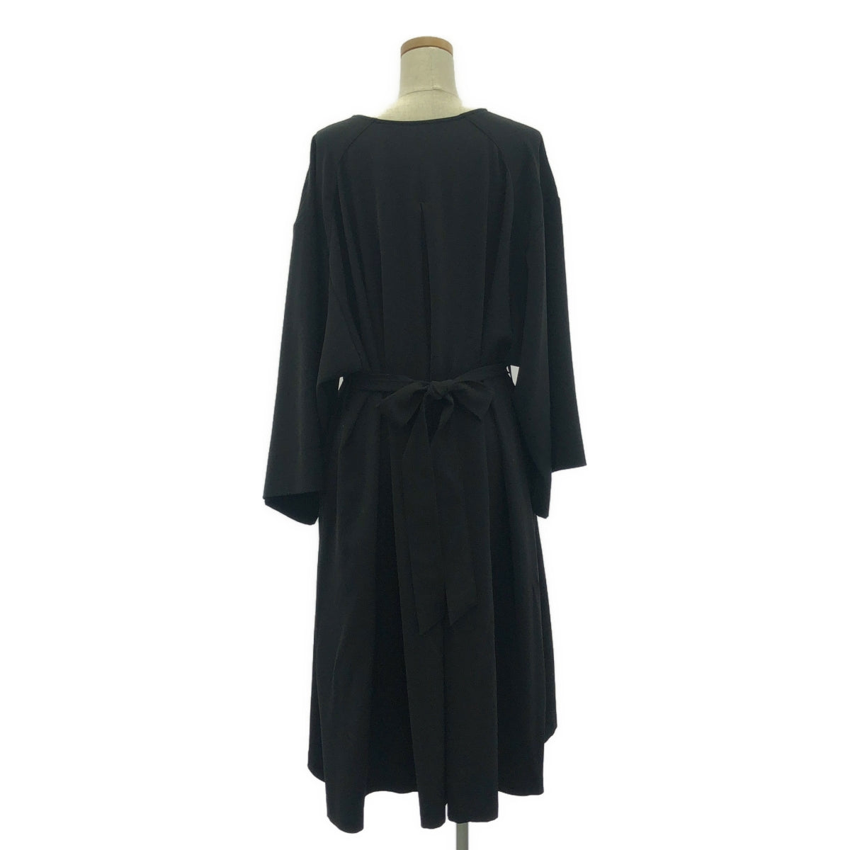 foufou / foufou | THE DRESS #07 drape v neck dress One piece dress | 0 | Black | Women's