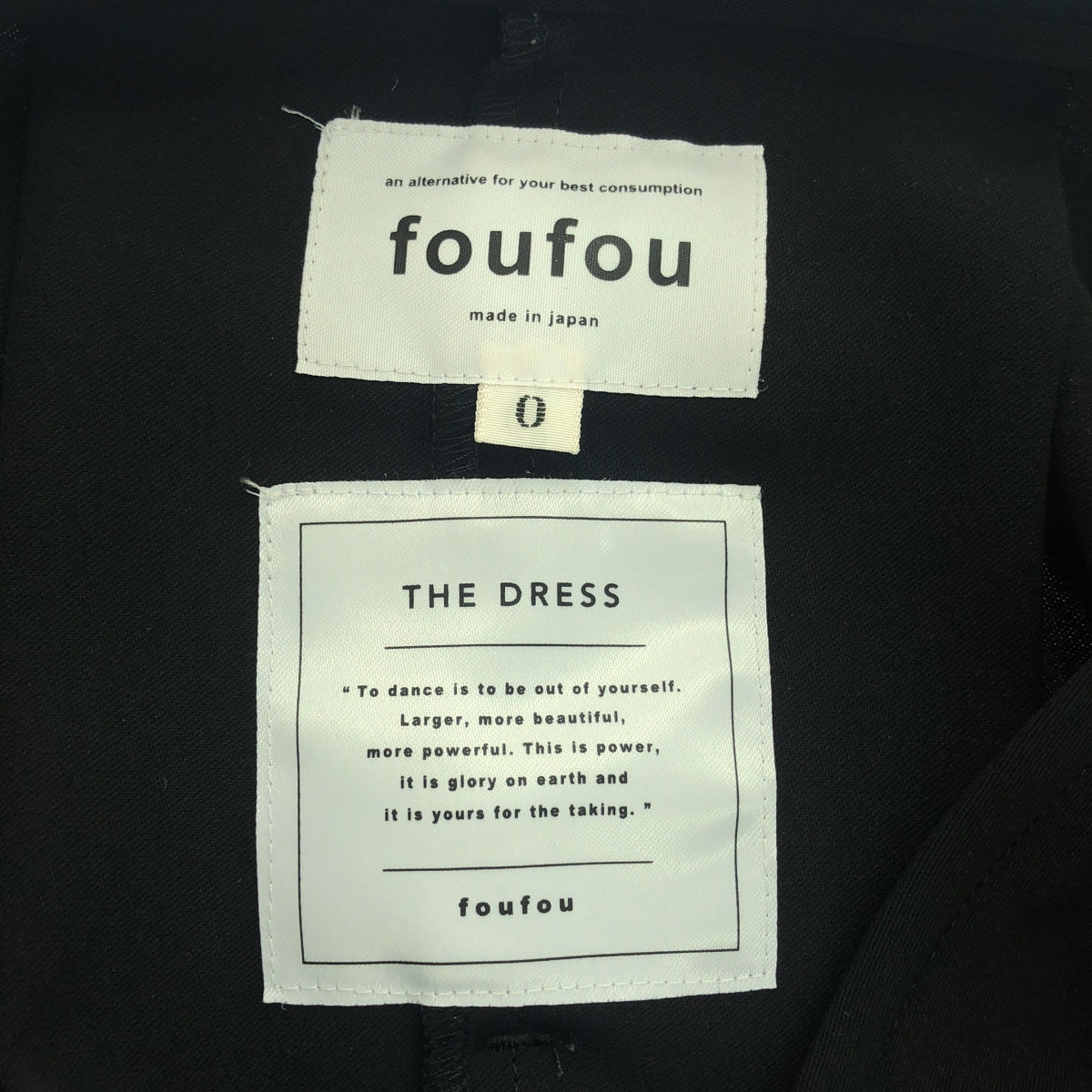 foufou / foufou | THE DRESS #07 drape v neck dress One piece dress | 0 | Black | Women's