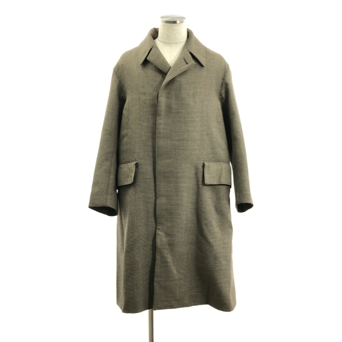 【美品】  AURALEE / オーラリー | DOUBLE FACE CHECK LONG COAT / ダブルフェイス オーバー ロング コート / 総裏地 | 4 | HOUND'S TOOTH CHECK | メンズ