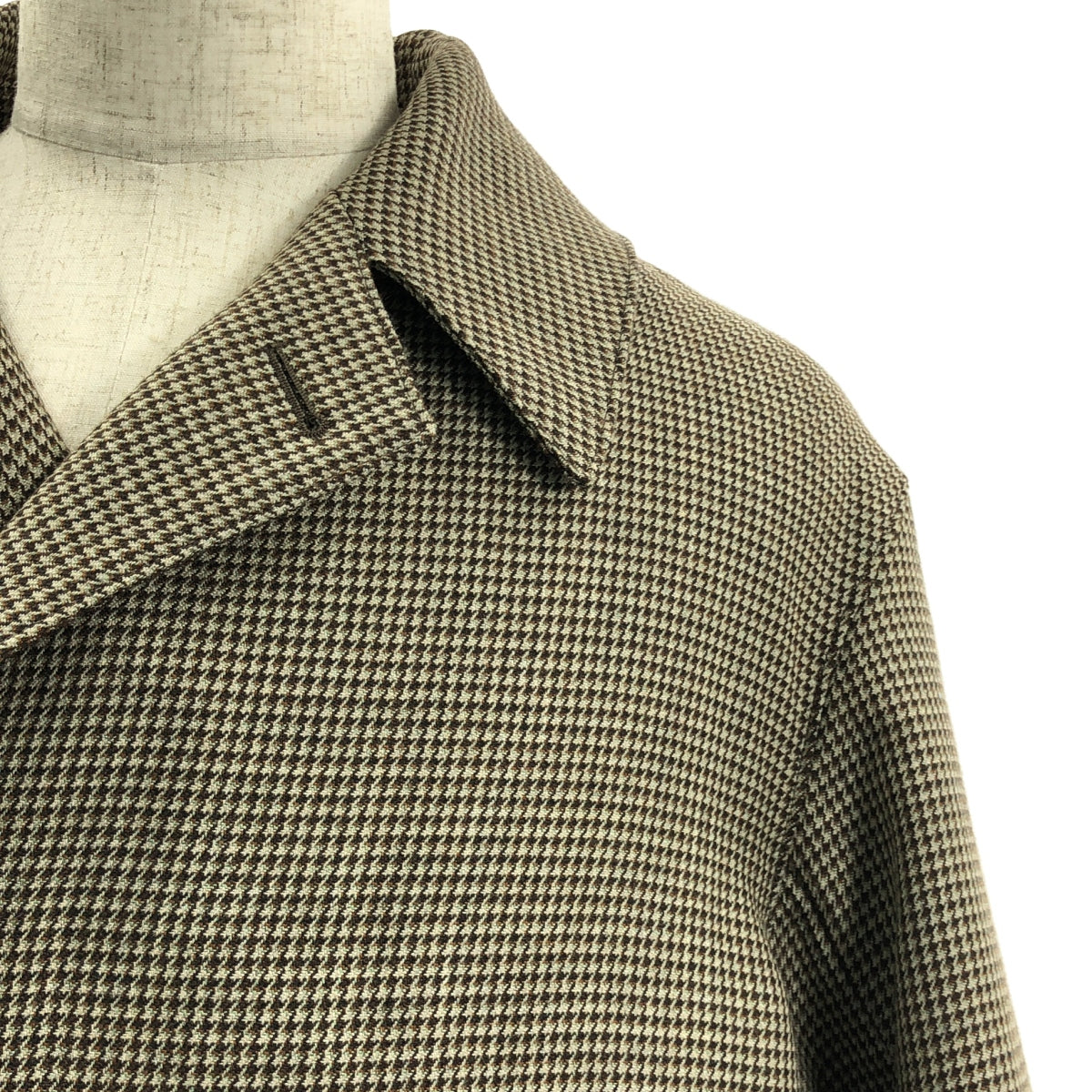 【美品】  AURALEE / オーラリー | DOUBLE FACE CHECK LONG COAT / ダブルフェイス オーバー ロング コート / 総裏地 | 4 | HOUND'S TOOTH CHECK | メンズ