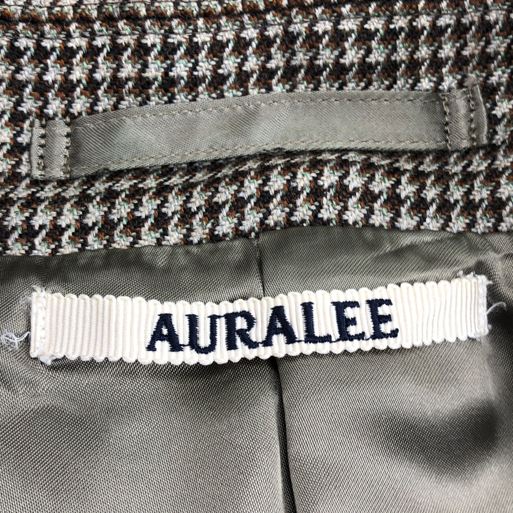【美品】  AURALEE / オーラリー | DOUBLE FACE CHECK LONG COAT / ダブルフェイス オーバー ロング コート / 総裏地 | 4 | HOUND'S TOOTH CHECK | メンズ