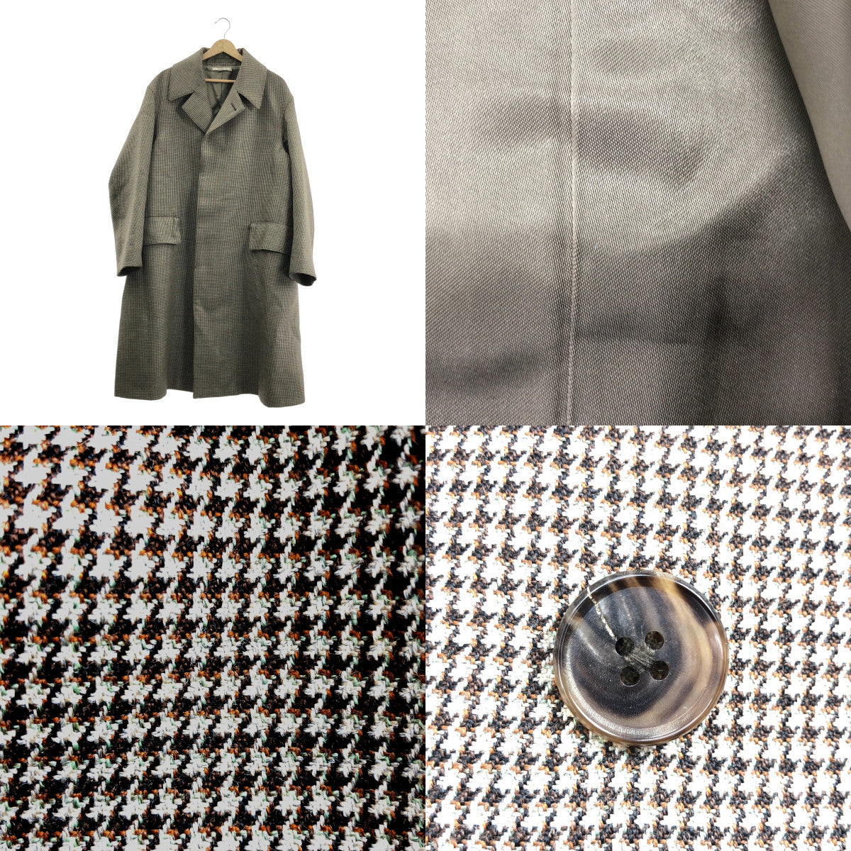 【美品】  AURALEE / オーラリー | DOUBLE FACE CHECK LONG COAT / ダブルフェイス オーバー ロング コート / 総裏地 | 4 | HOUND'S TOOTH CHECK | メンズ