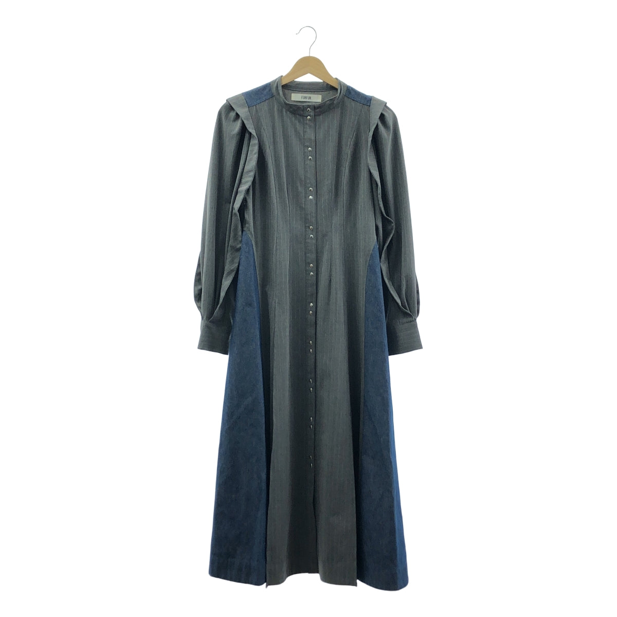 FURFUR | 牛仔布對接立領洋裝 | 均碼 | 灰色 | 女款