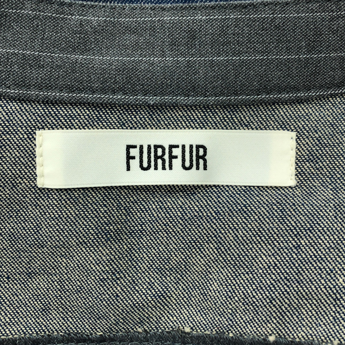 FURFUR | 牛仔布對接立領洋裝 | 均碼 | 灰色 | 女款