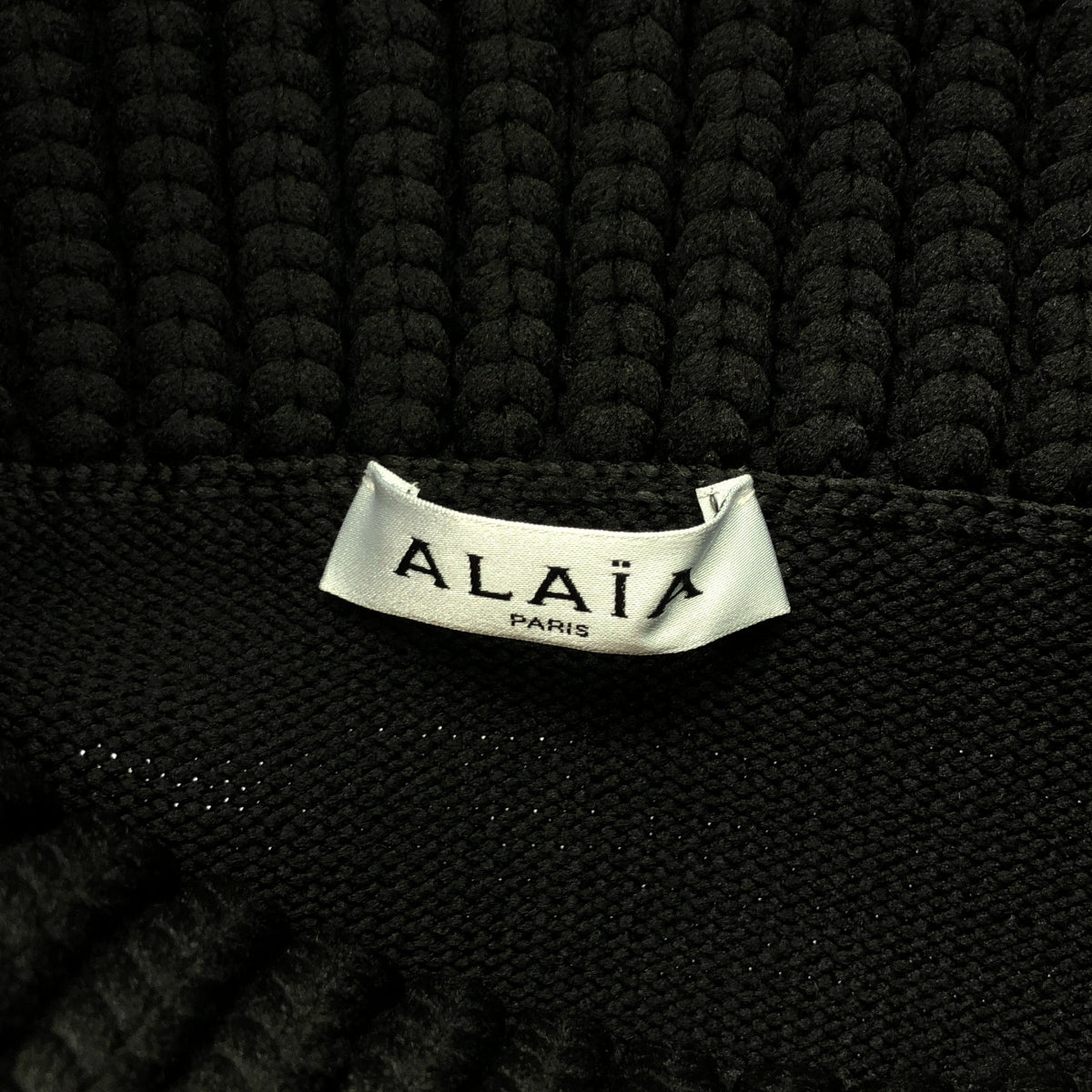 [Good Condition] ALAIA | Ribbed Off-Shoulder Knit | Size 34 | Black | Women's