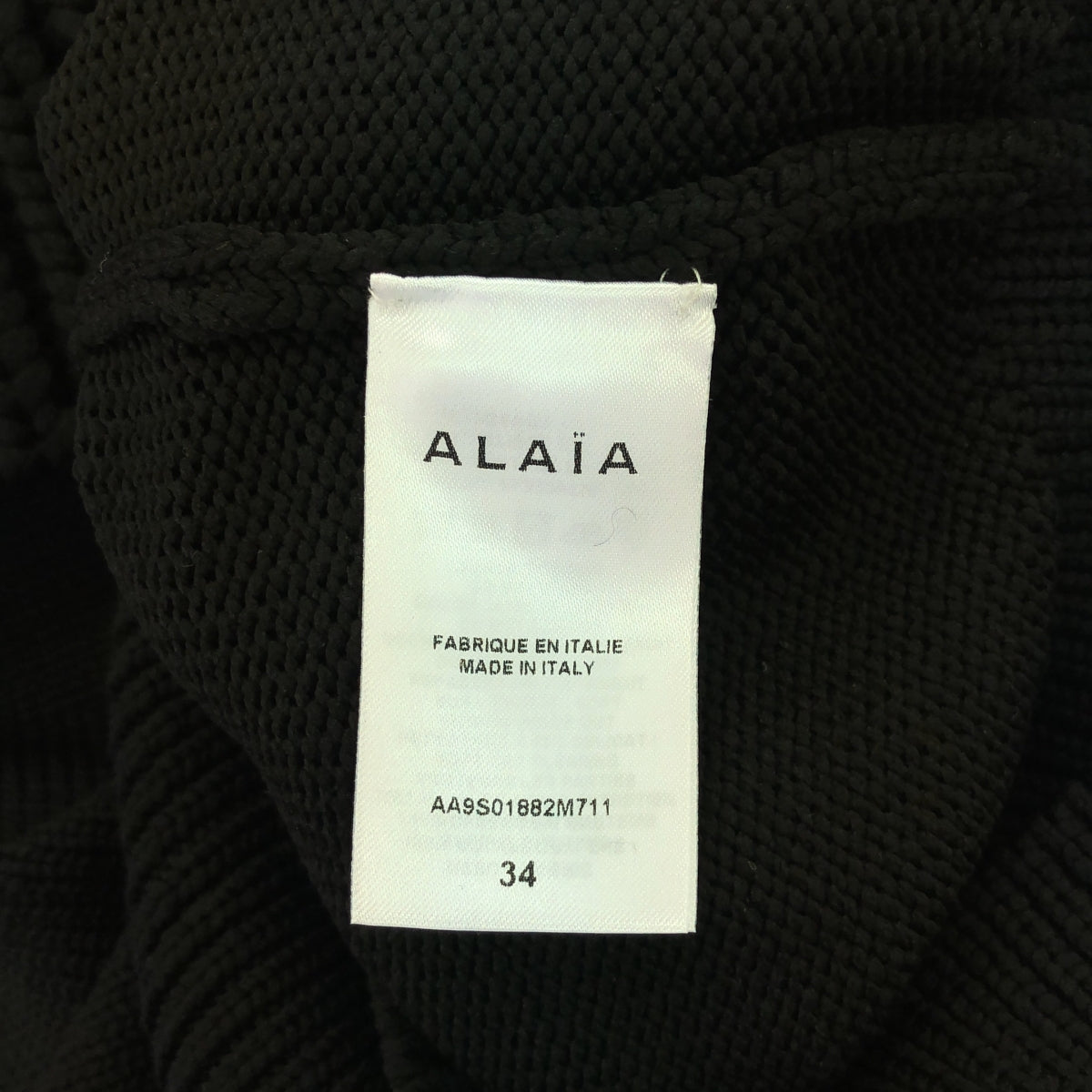 [Good Condition] ALAIA | Ribbed Off-Shoulder Knit | Size 34 | Black | Women's