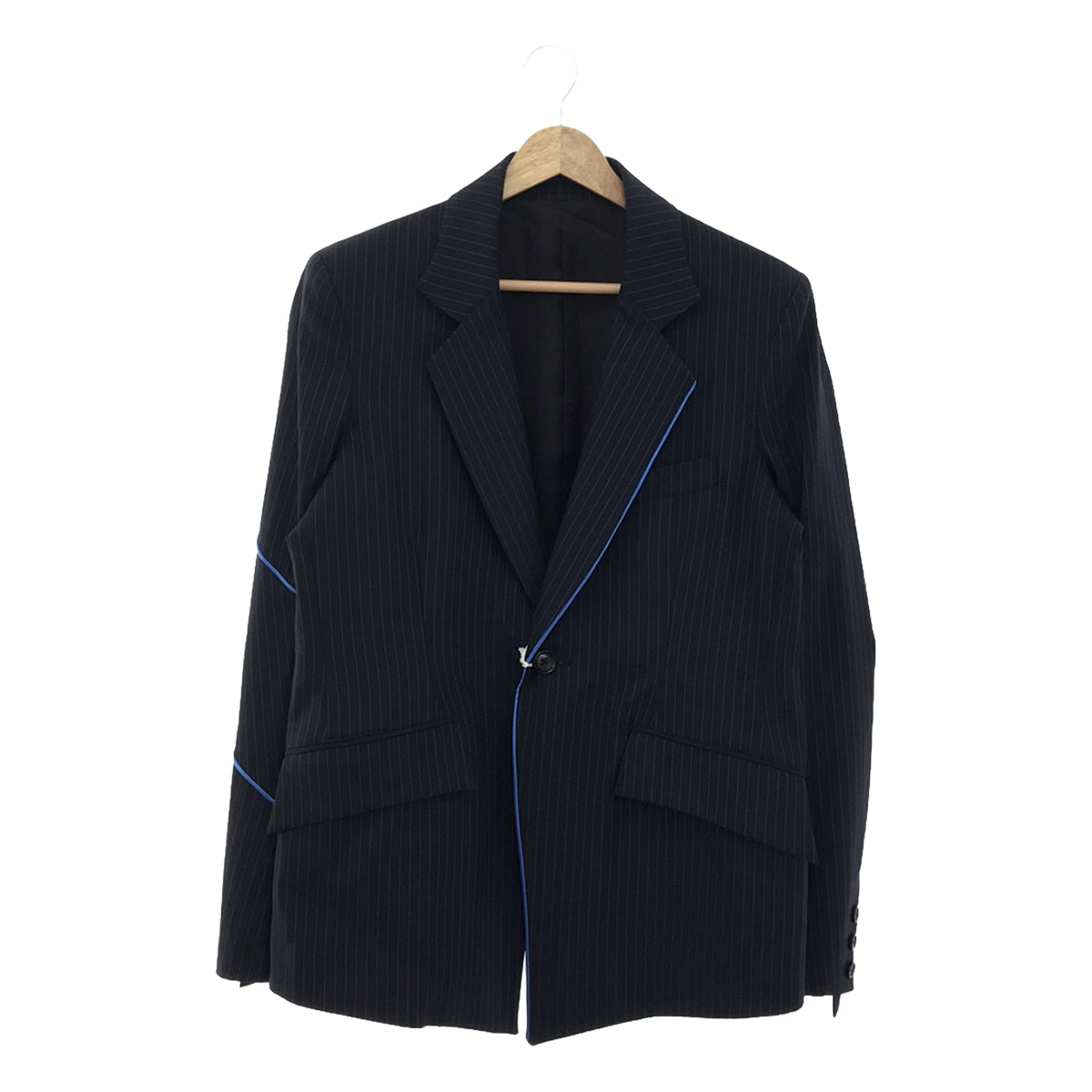 [New] sulvam / Sulvam | 2022SS | Piping 1 button jacket Striped piping 1B jacket | S | Navy | Men's