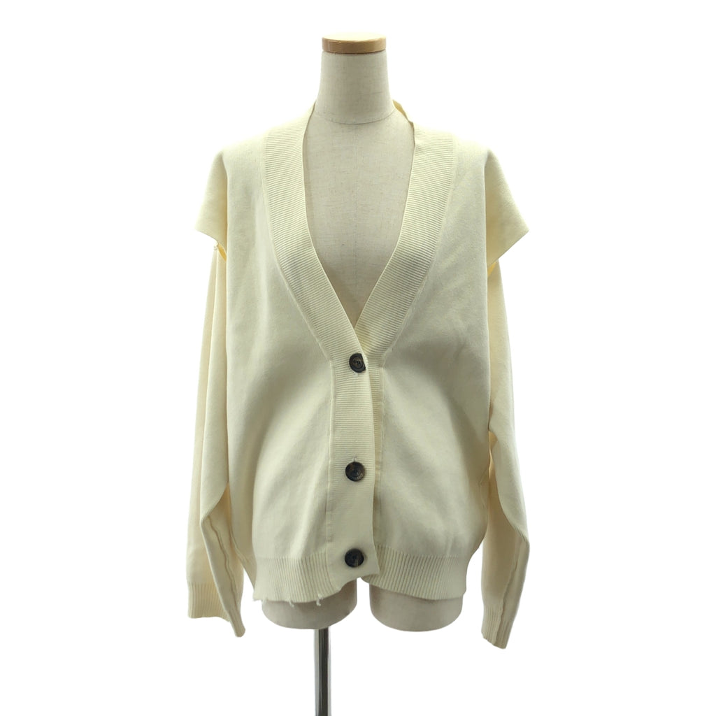 PERVERZE / パーバーズ | 2019SS | crash wide knit cardigan クラッシュ ワイド ニット カーディガン | F | アイボリー | レディース