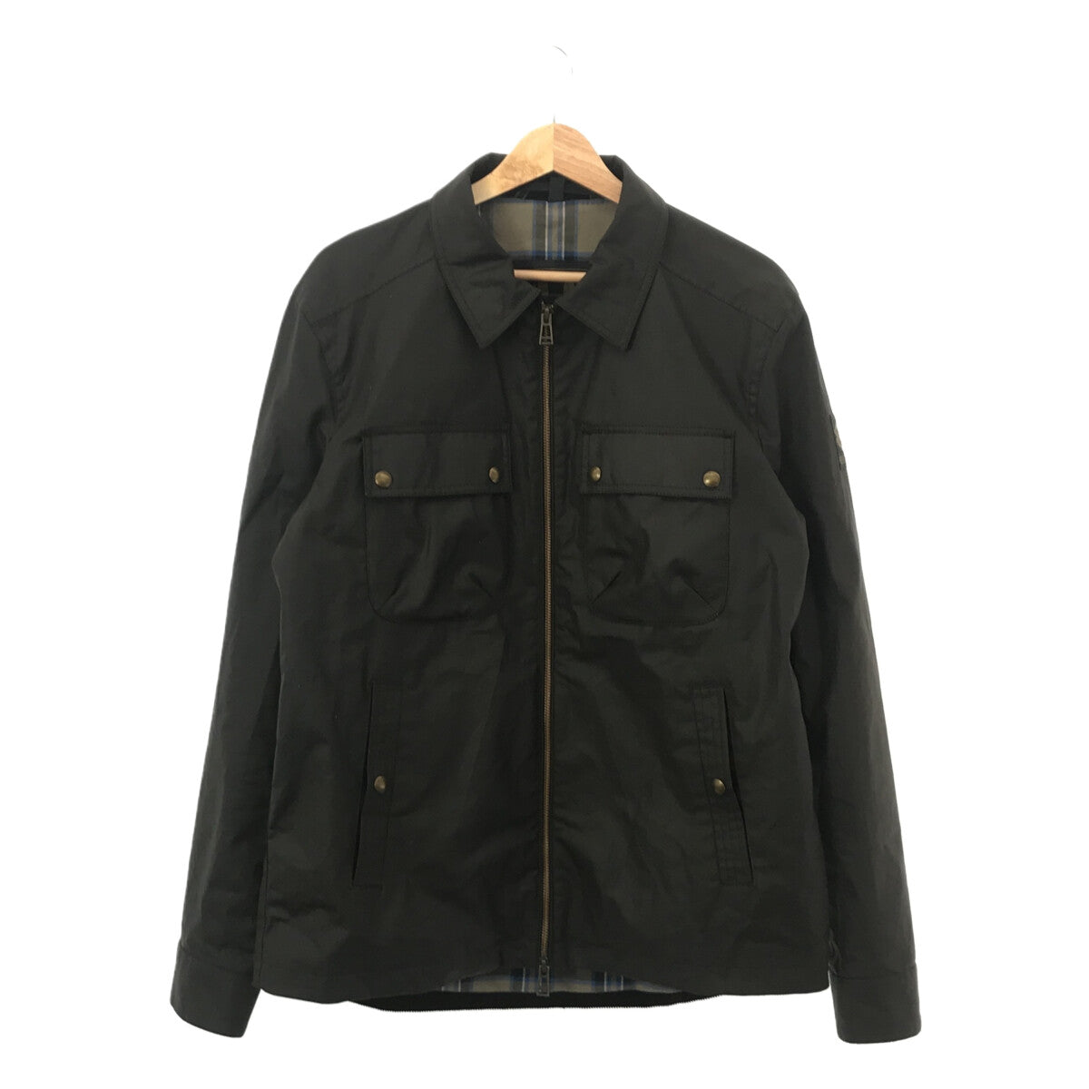 【美品】  Belstaff / ベルスタッフ | TOUR OVERSHIRT / コーデュロイ切替 ワックス オイルド ジャケット | L | ダークブラウン | メンズ