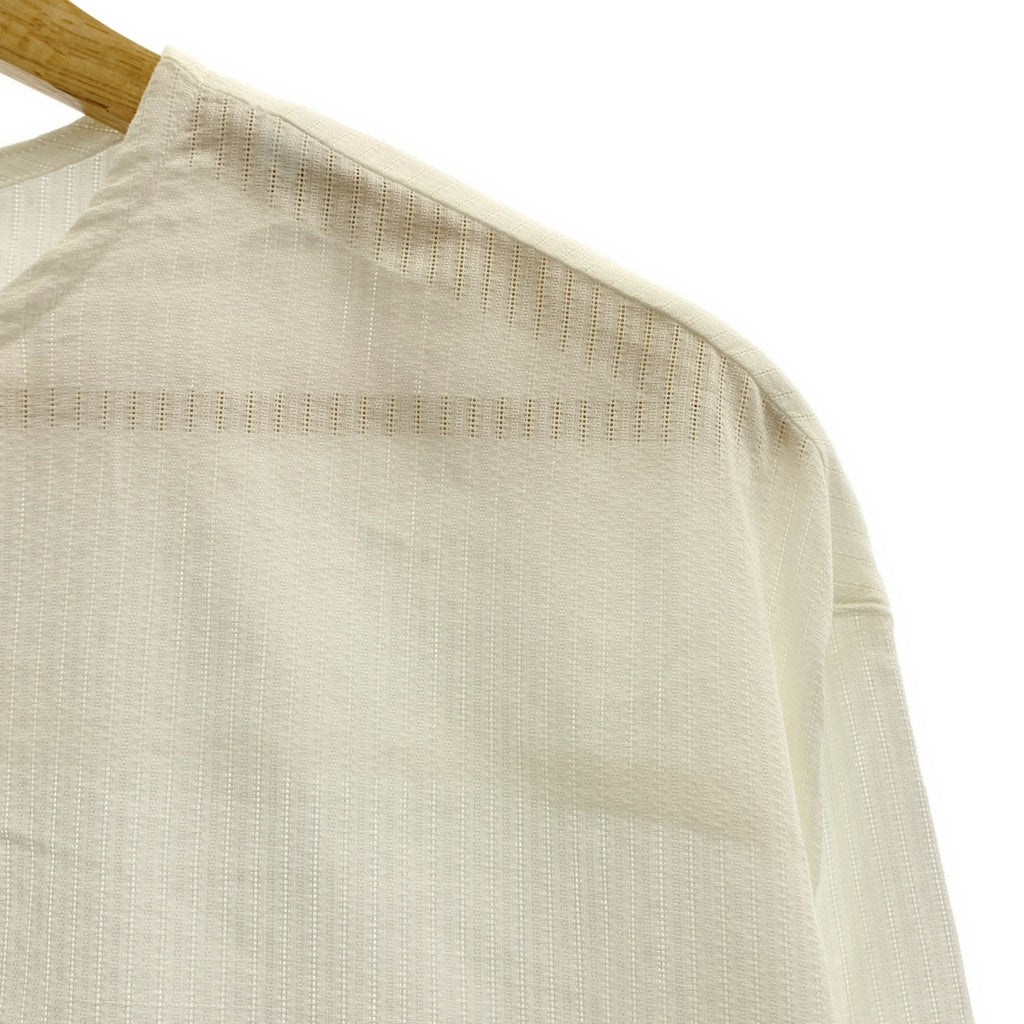 LEMAIRE / 르메르 | 코튼 헨리 넥 풀오버 셔츠 | S | 화이트 | 남성