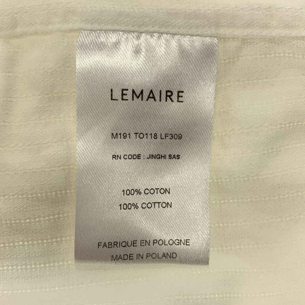 LEMAIRE / 르메르 | 코튼 헨리 넥 풀오버 셔츠 | S | 화이트 | 남성