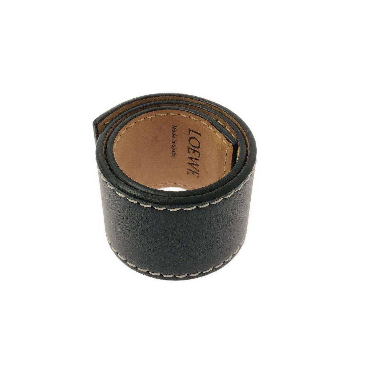 LOEWE / ロエベ | レザー アナグラム ロゴ スラップ ブレスレット | ブラック | レディース