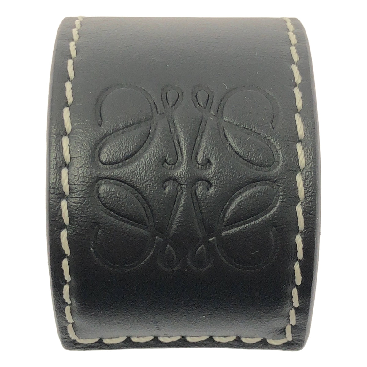 LOEWE / ロエベ | レザー アナグラム ロゴ スラップ ブレスレット | ブラック | レディース