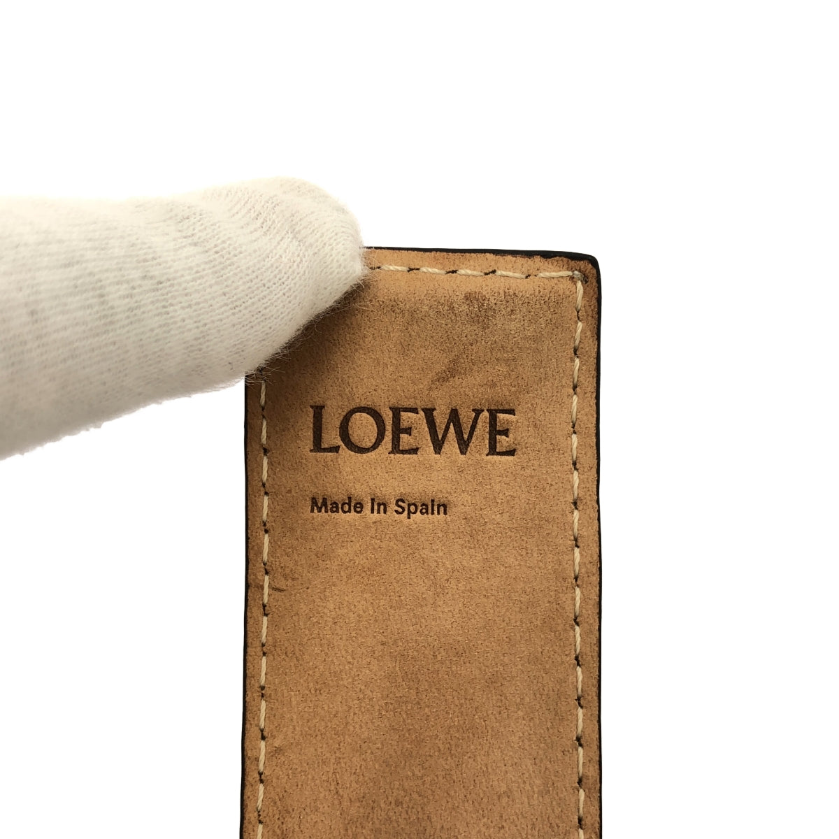 LOEWE / ロエベ | レザー アナグラム ロゴ スラップ ブレスレット | ブラック | レディース