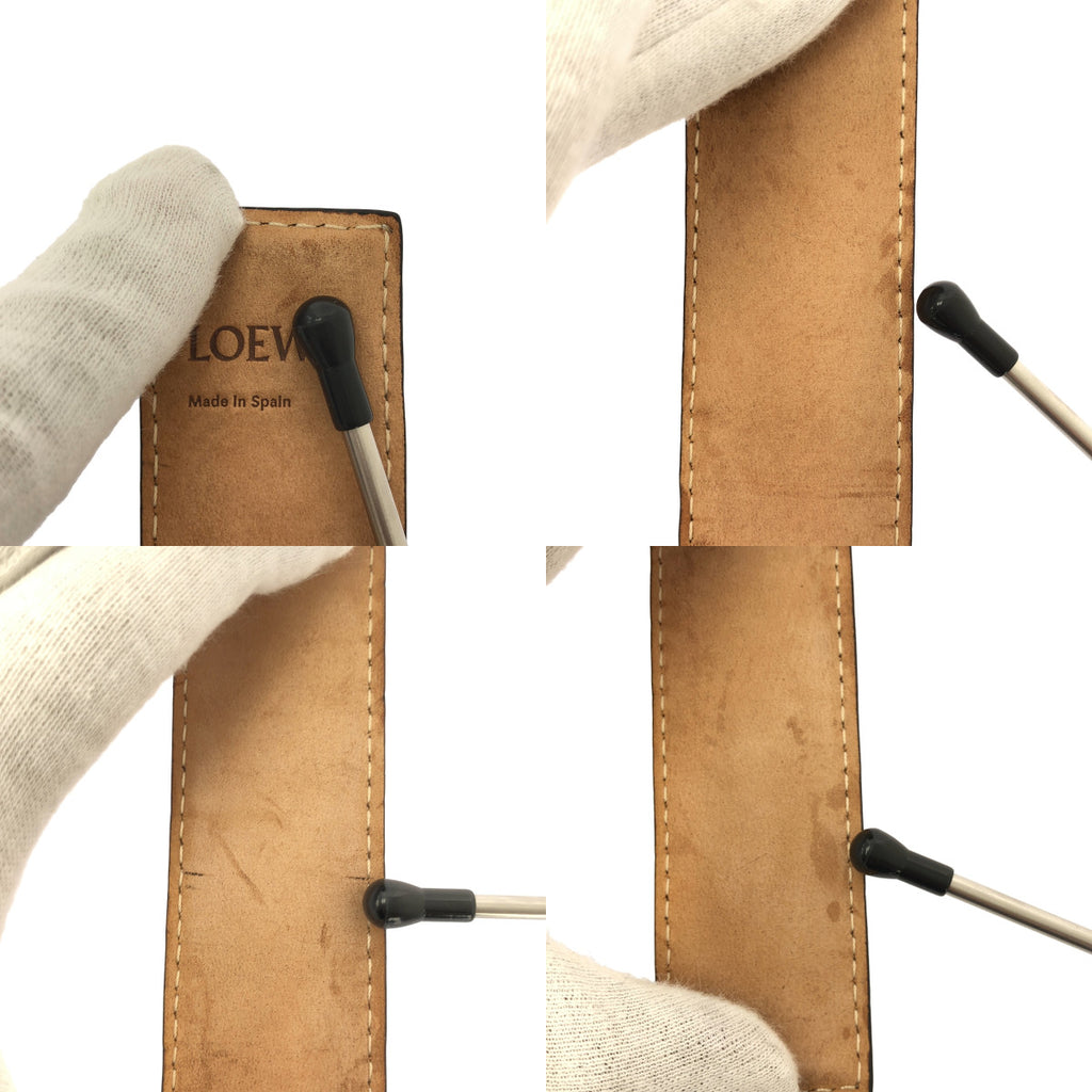 LOEWE / ロエベ | レザー アナグラム ロゴ スラップ ブレスレット | ブラック | レディース