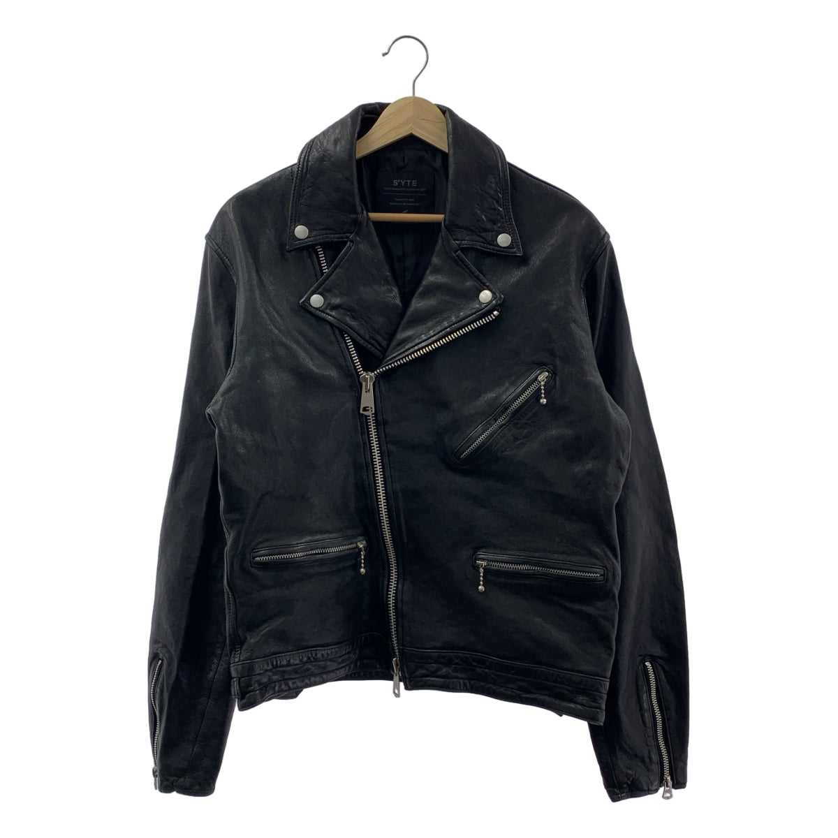 S'YTE YOHJI YAMAMOTO / サイトヨウジヤマモト | 2022AW | Vegetable Tanned and Washed Sheep Leather Double Riders Jacket シープレザー ダブルライダースジャケット | 2 | メンズ