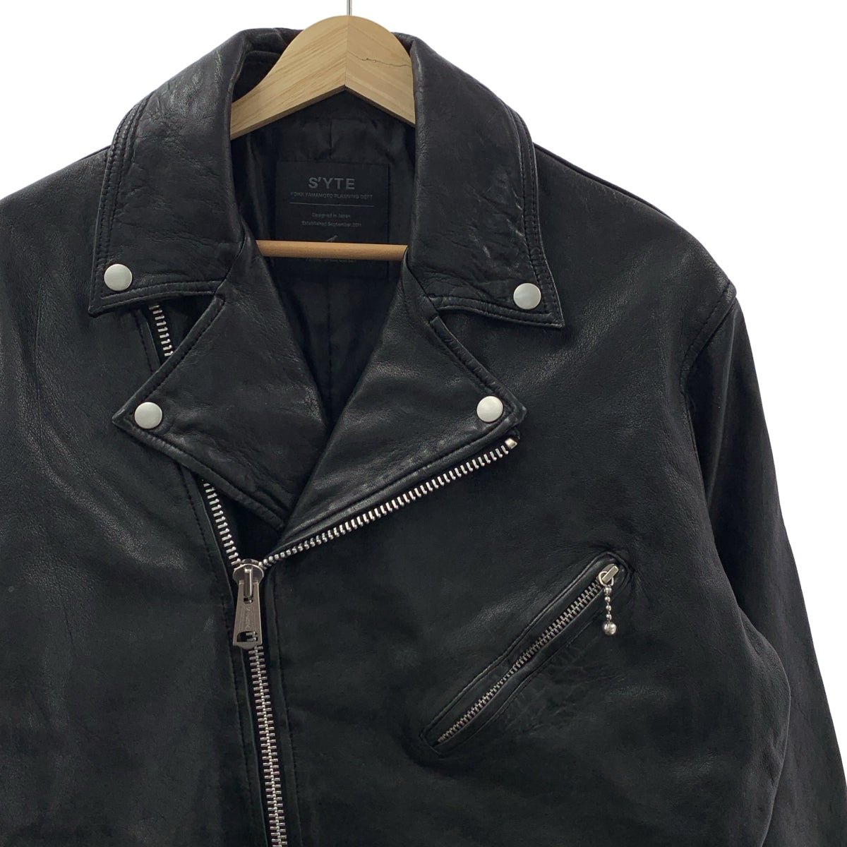 S'YTE YOHJI YAMAMOTO / サイトヨウジヤマモト | 2022AW | Vegetable Tanned and Washed Sheep Leather Double Riders Jacket シープレザー ダブルライダースジャケット | 2 | メンズ