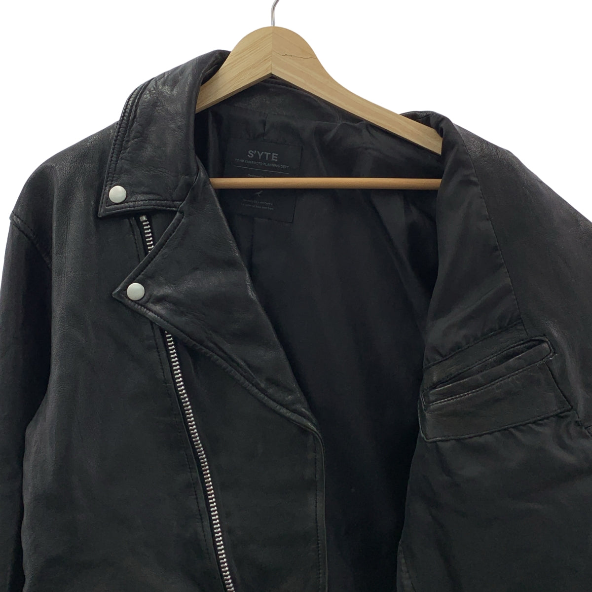S'YTE YOHJI YAMAMOTO / サイトヨウジヤマモト | 2022AW | Vegetable Tanned and Washed Sheep Leather Double Riders Jacket シープレザー ダブルライダースジャケット | 2 | メンズ