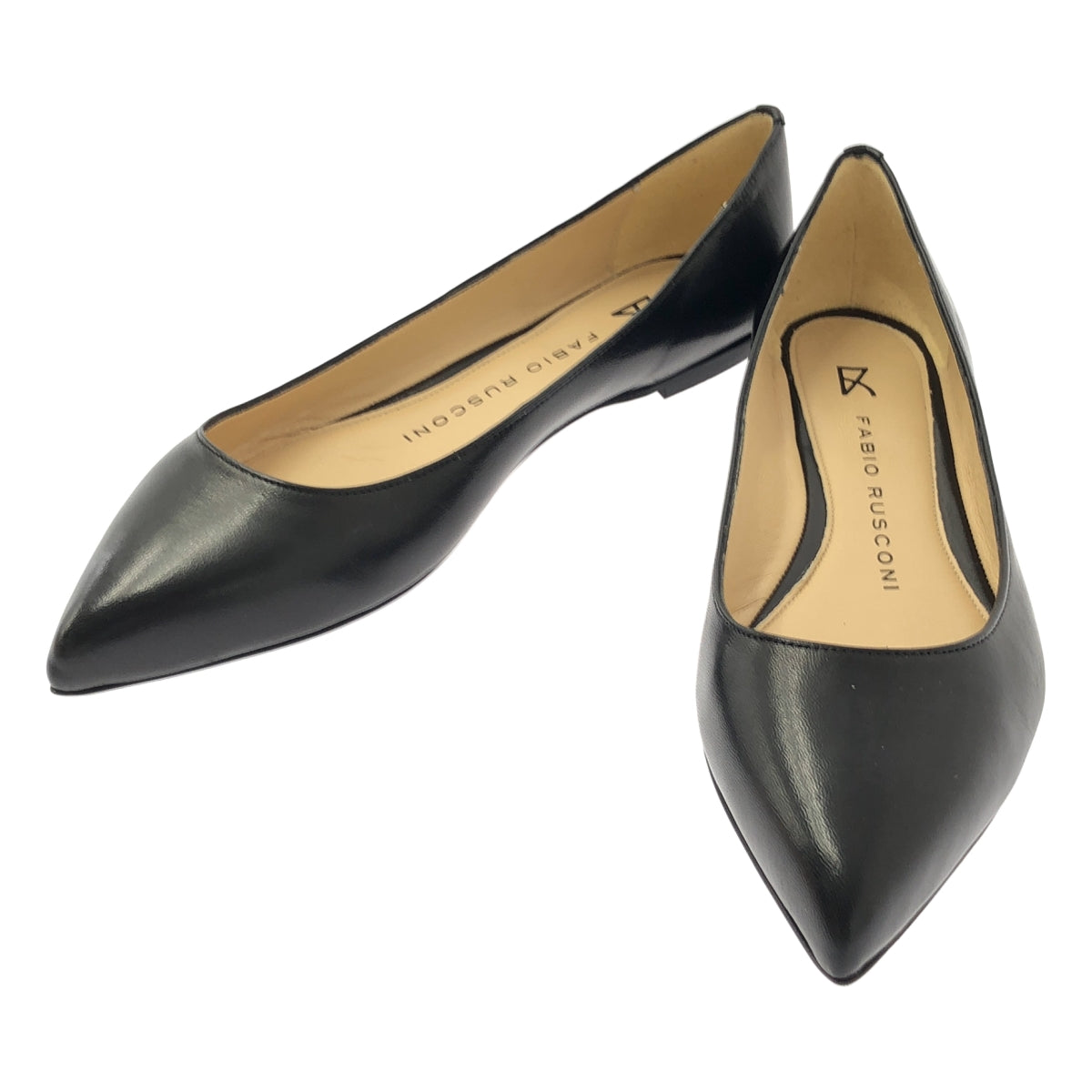 Fabio Rusconi / ファビオルスコーニ | レザー ポインテッドトゥ フラットシューズ | 37 | レディース