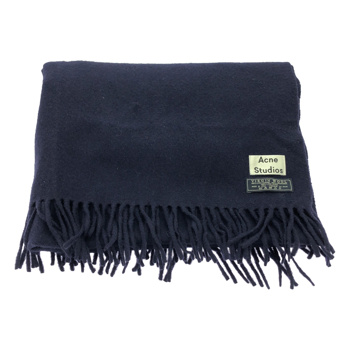 Acne Studios |純羊毛流蘇圍巾 |海軍 |女性的