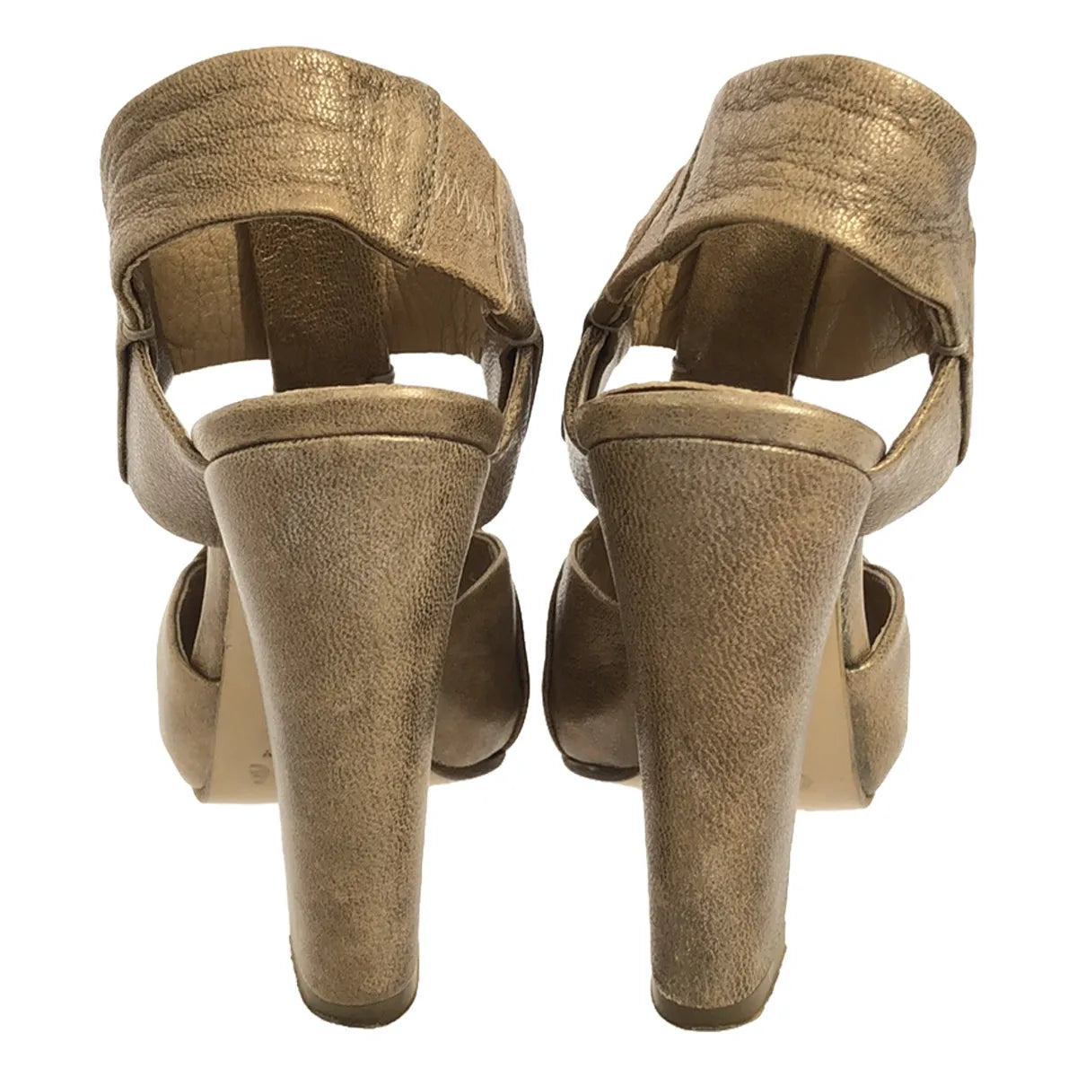 克洛伊 |皮革 T 型帶高跟涼鞋 | 35 |米色 |女性的