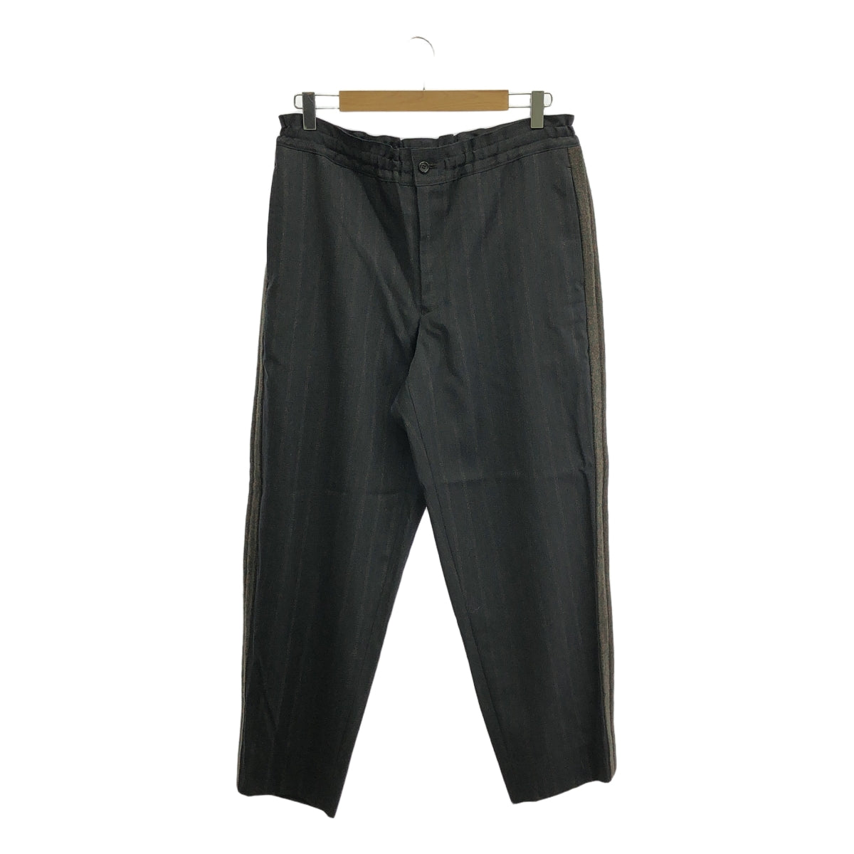 【美品】  COMME des GARCONS HOMME DEUX / コムデギャルソンオムドゥ | 2024AW | ウール ストライプ 切替 サイドライン スラックス | M | グレー系 | メンズ