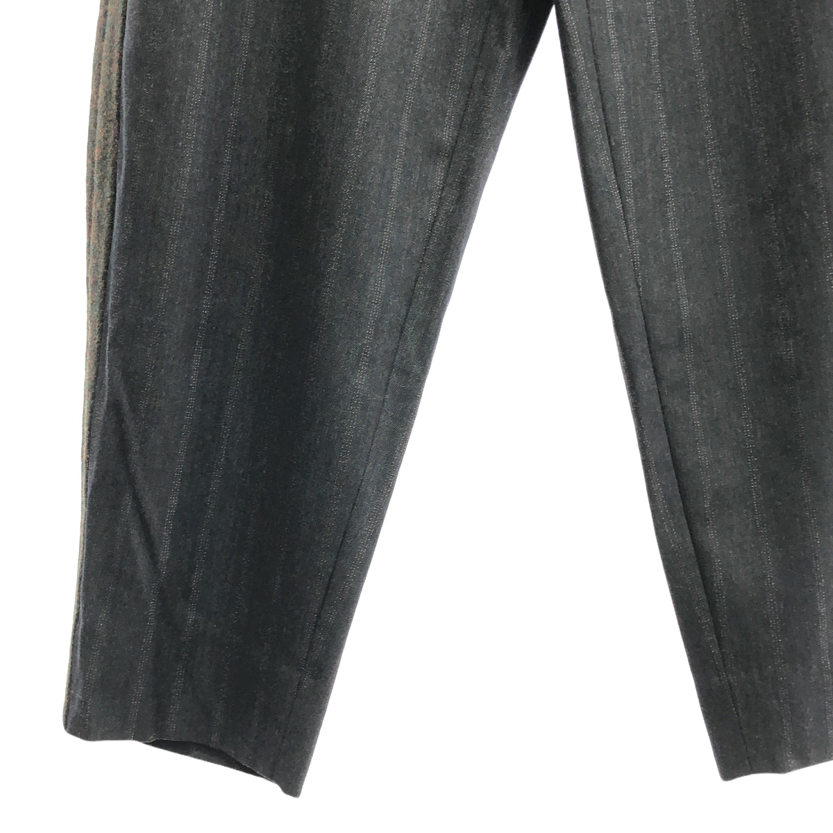 【美品】  COMME des GARCONS HOMME DEUX / コムデギャルソンオムドゥ | 2024AW | ウール ストライプ 切替 サイドライン スラックス | M | グレー系 | メンズ