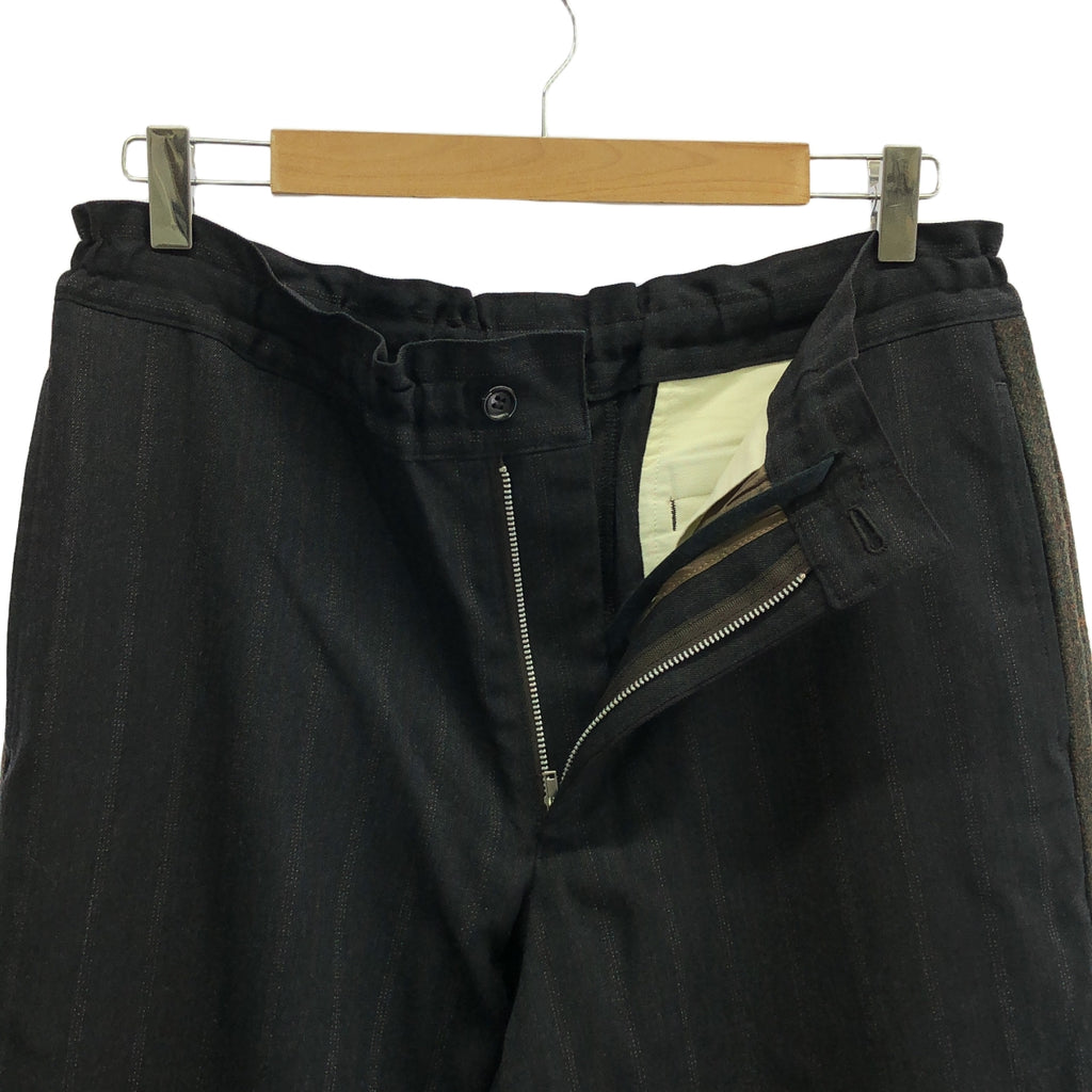 【美品】  COMME des GARCONS HOMME DEUX / コムデギャルソンオムドゥ | 2024AW | ウール ストライプ 切替 サイドライン スラックス | M | グレー系 | メンズ