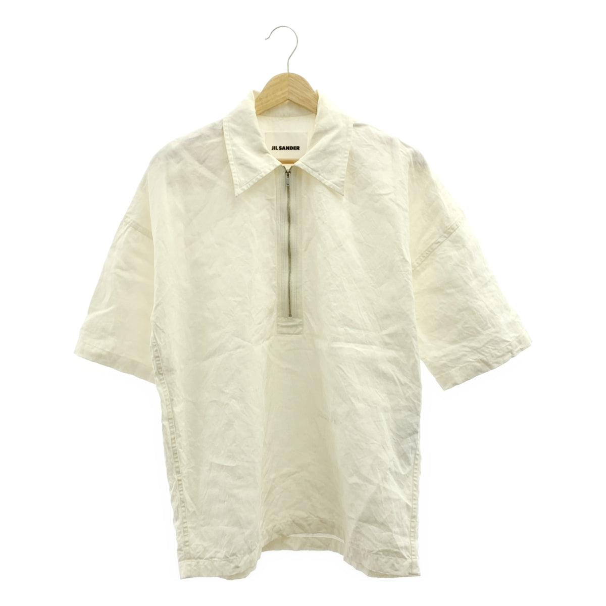 JIL SANDER / 질 썬더 | 2023SS | 오버 실루엣 하프 Zip 풀오버 셔츠 | 37 | 남성