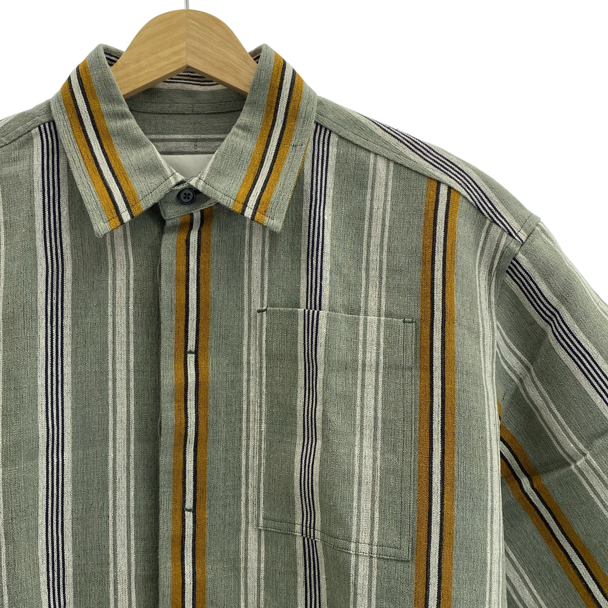 JIL SANDER / 질산더 | 2020SS | 린넨 레이온 실크 스트라이프 오버 실루엣 셔츠 | 38 | 남성