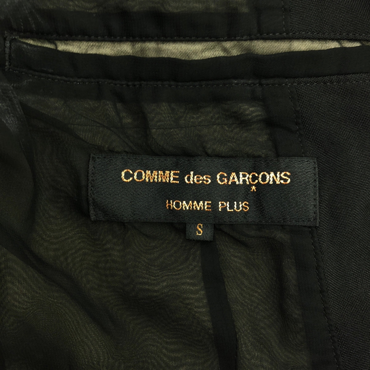 COMME des GARCONS HOMME PLUS / コムデギャルソンオムプリュス | 2014SS | ポリエステル 縮絨 シアー切替 アシンメトリー レイアードスリーブ シングルジャケット / 総裏地 | S | ブラック | メンズ