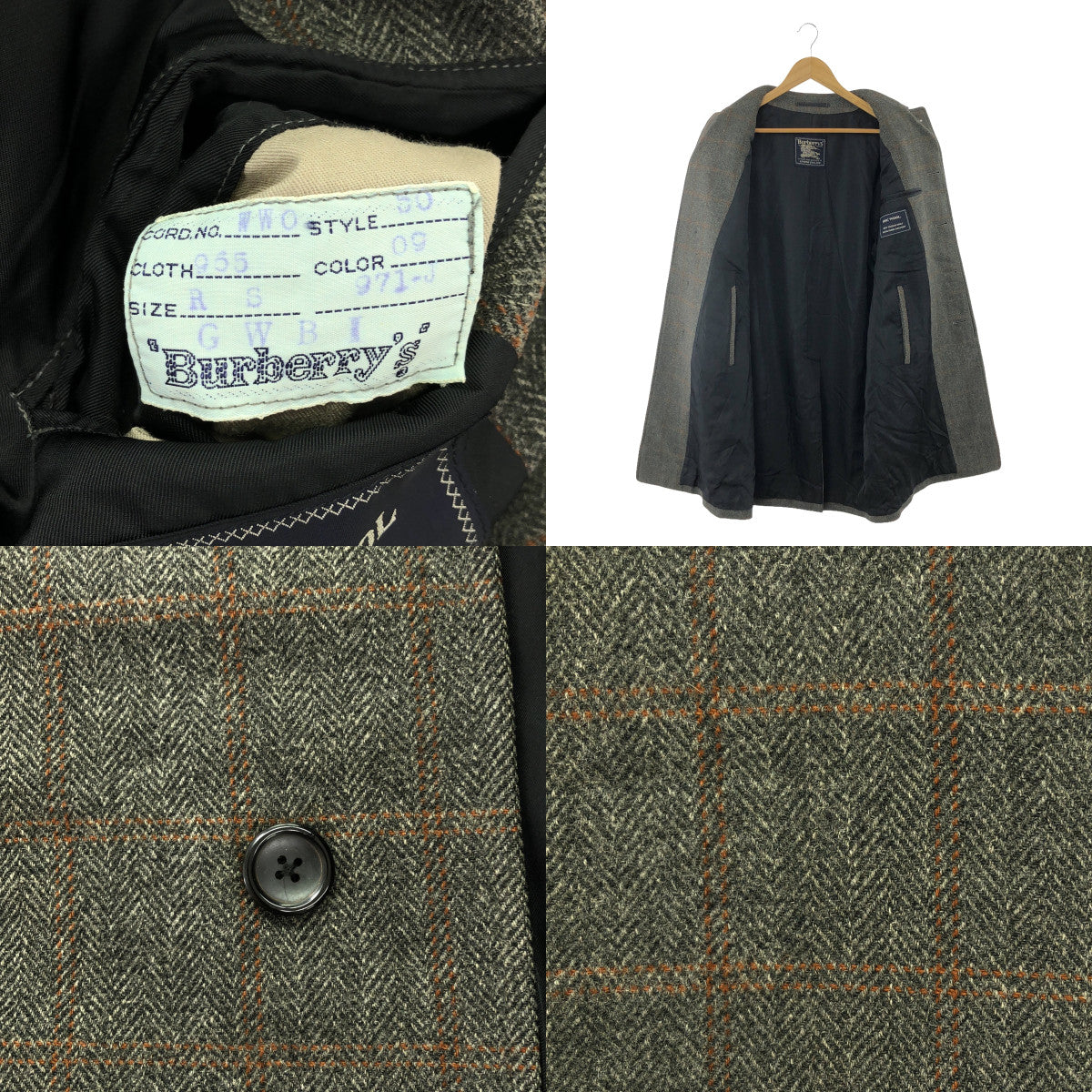 Burberrys / バーバリーズ | 推定1970s～ vintage / ヴィンテージ ツイード ヘリンボーン コート / 総裏地 | RS | グレー系 | レディース