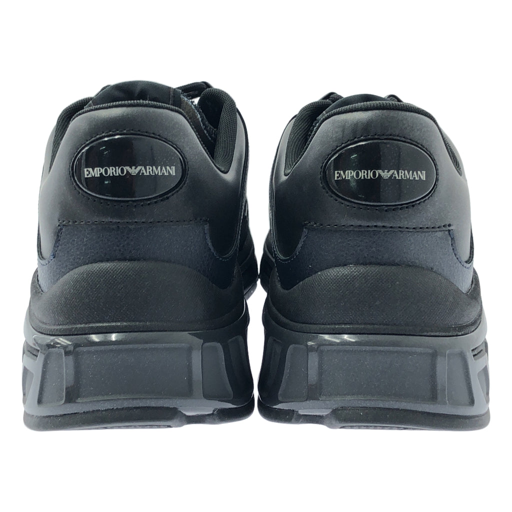 【美品】  EMPORIO ARMANI / エンポリオアルマーニ | スエード切替 レザー ローカット スニーカー | 43 | ネイビー/ブラック | メンズ