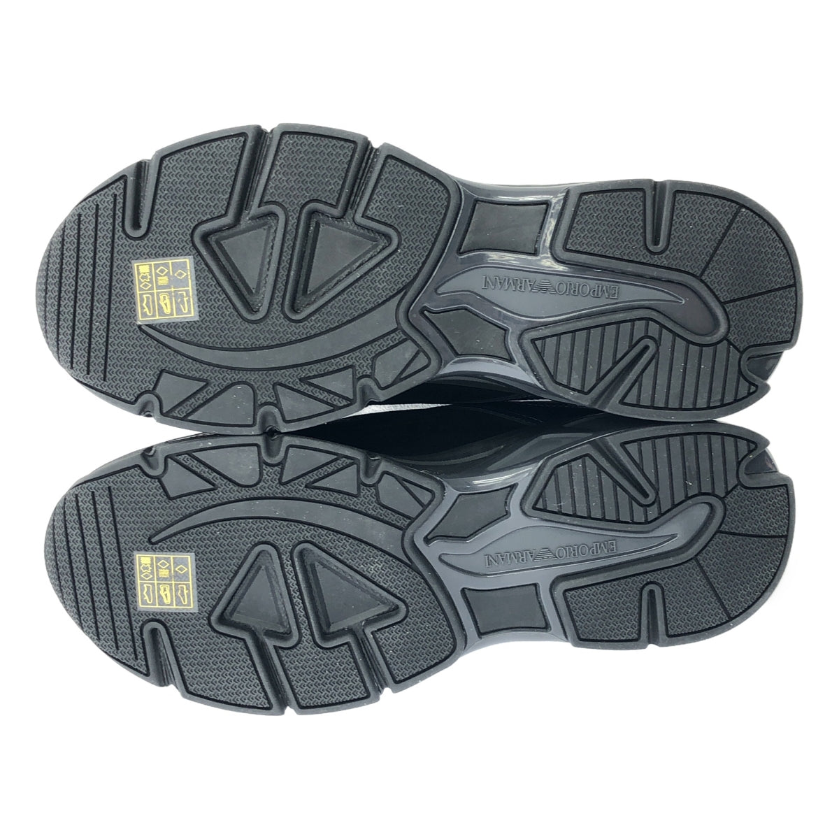 【美品】  EMPORIO ARMANI / エンポリオアルマーニ | スエード切替 レザー ローカット スニーカー | 43 | ネイビー/ブラック | メンズ