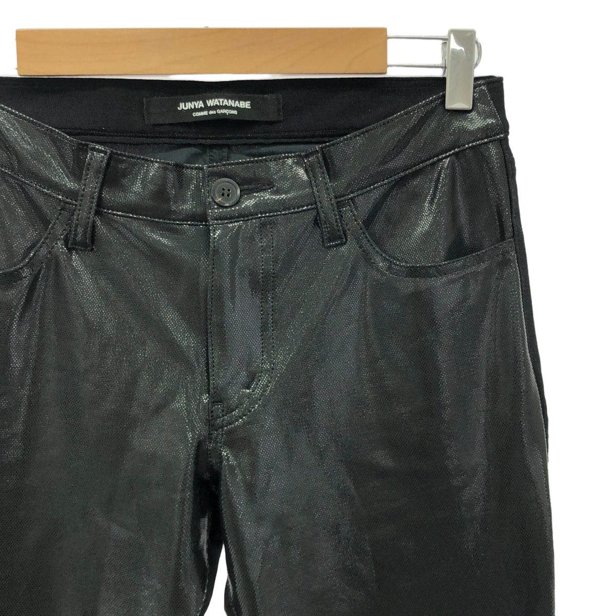 [品相良好] JUNYA WATANABE COMME des GARCONS / Junya Watanabe |彈性緊身褲，附開關 |黑色 |女性的