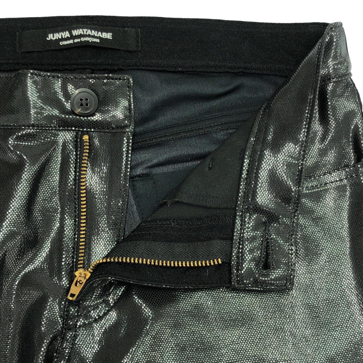 [品相良好] JUNYA WATANABE COMME des GARCONS / Junya Watanabe |彈性緊身褲，附開關 |黑色 |女性的