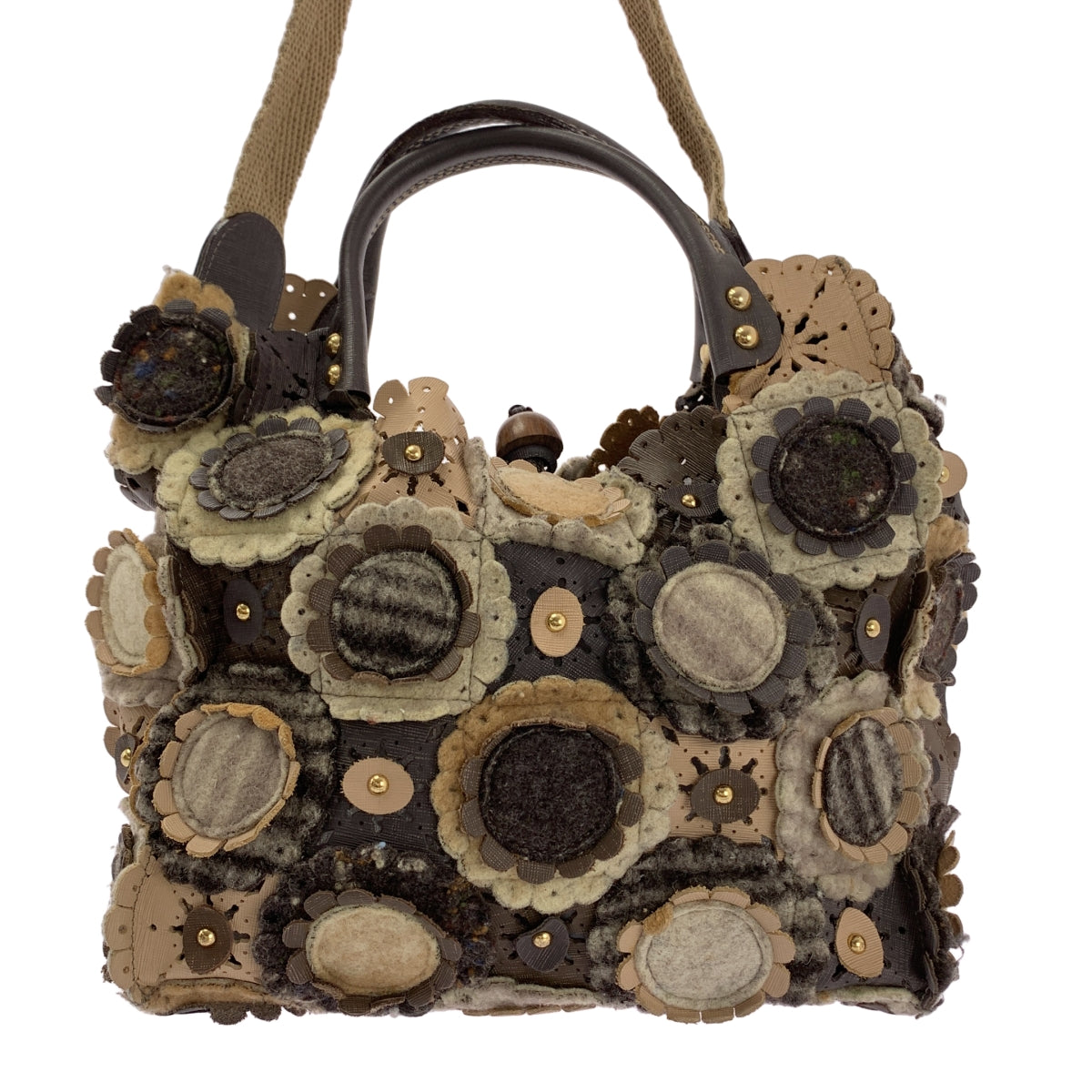 JAMIN PUECH / 자만 피에쉬 | 가죽 펠트 플라워 2way 숄더백 |