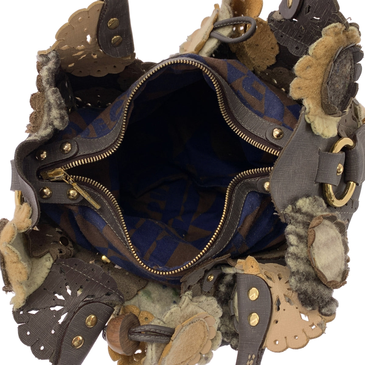 JAMIN PUECH / 자만 피에쉬 | 가죽 펠트 플라워 2way 숄더백 |