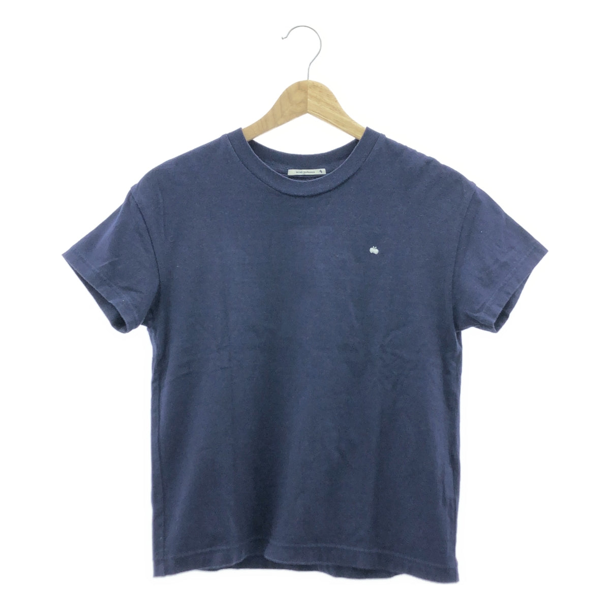 mina perhonen / ミナペルホネン | 2024SS | bien / ワンポイントちょうちょ エンブロイダリー  Tシャツ カットソー | 150 | ネイビー | レディース