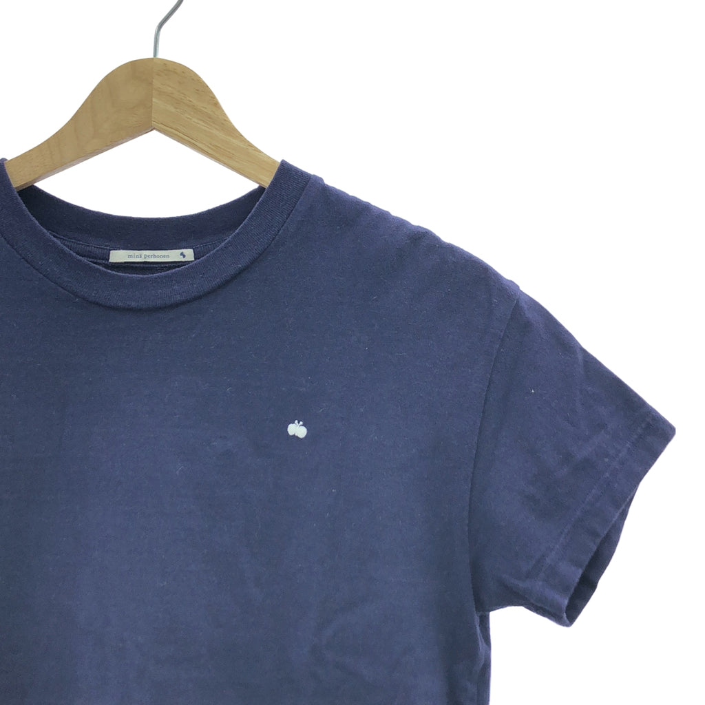 mina perhonen / ミナペルホネン | 2024SS | bien / ワンポイントちょうちょ エンブロイダリー  Tシャツ カットソー | 150 | ネイビー | レディース