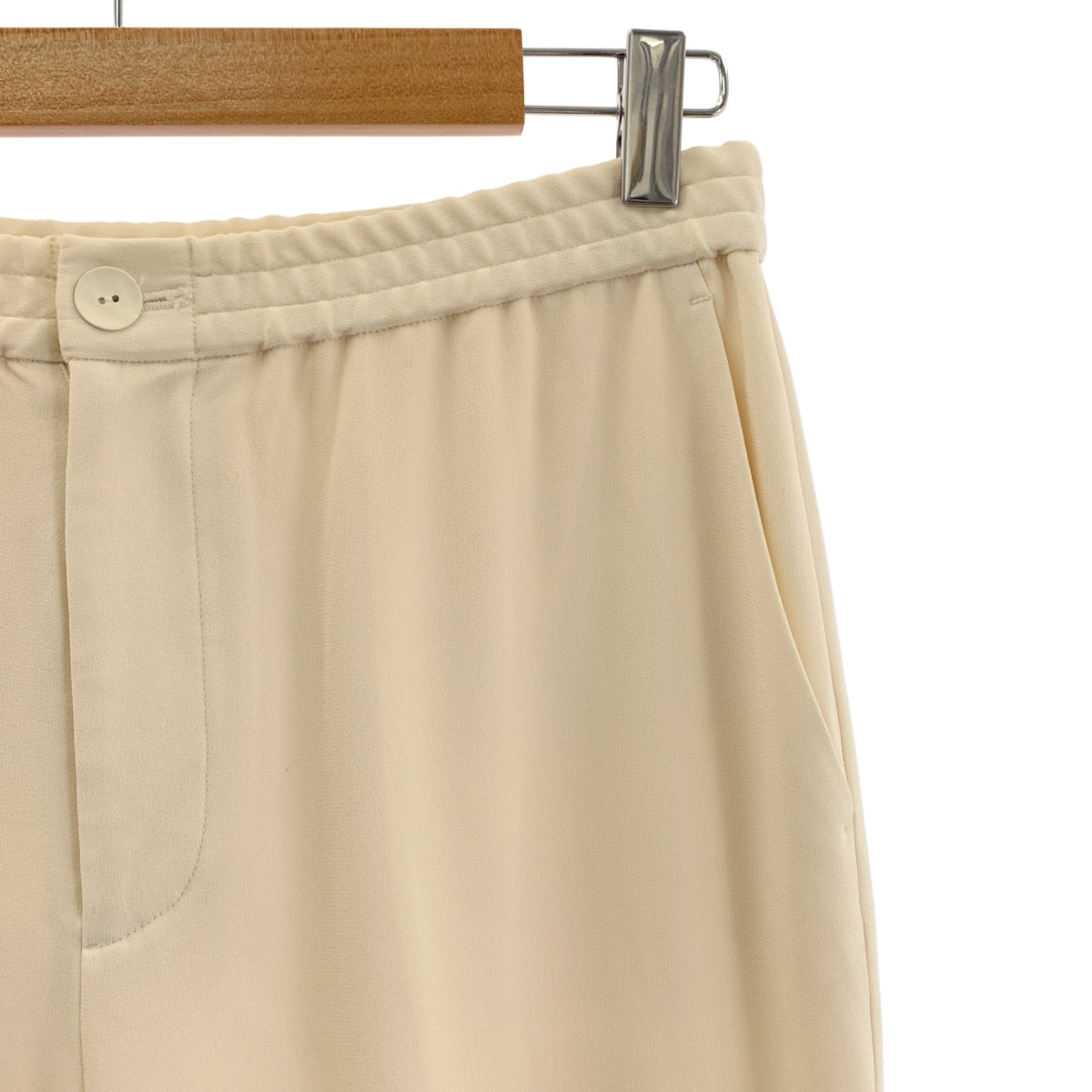 【美品】  GALERIE VIE / ギャルリーヴィー | バックサテン アムンゼン イージー ストレート パンツ | 38 | オフホワイト | レディース