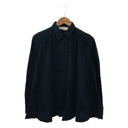 MARNI | denim edition tuck gathered denim shirt | 36 | indigo | women's